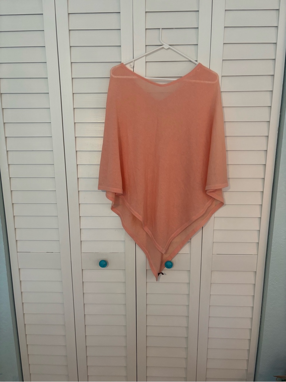 Ladies Cashmere light Coral Women's Sweater poncho style